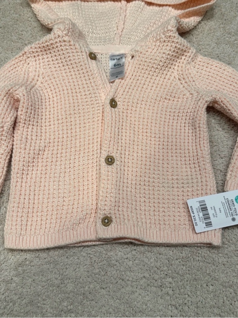 NEW!!! NWT Carter's Light Pink Knit Sweater